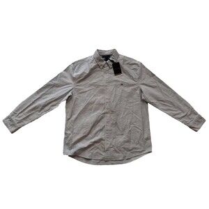 Tommy Hilfiger Men's Regular Fit XL Green Stripe Oxford Long Sleeve Shirt Cotton